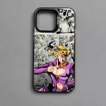 Anime J-JOJO Cool Phone Case For iPhone 17 16 15 14 13 12 11 Pro Max Air multicolor Matte Laser Metallic Aurora Funda