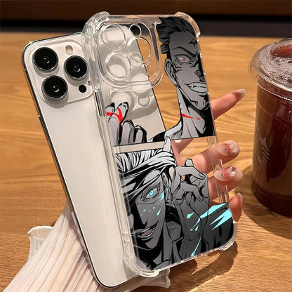 Hot Anime Jujutsu Kaisen Gojo Phone Case For iPhone 16 15 14 13 12 11 Mini Pro Max X XR XSMax 8 Plus Anti Fall Transparent Cover