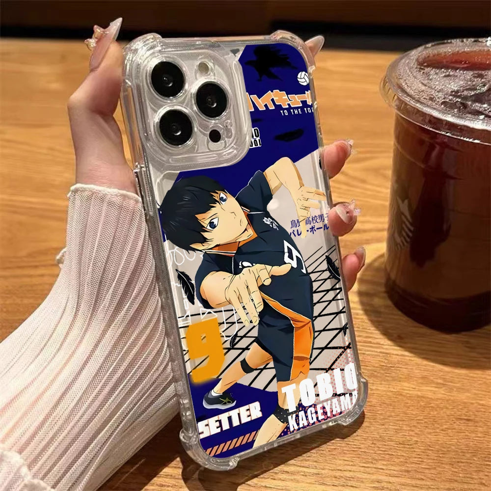 Haikyuu Oya Volleyball Phone Case for iPhone 16 15 14 Plus 13 12 Mini 11 iPhone16 Pro Max X Xs XR 7 8 Soft Thin Clear Cover