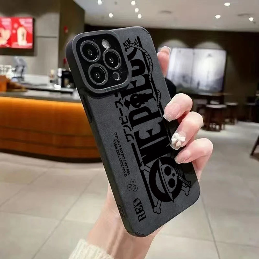 One Luffies Z-Zoroes Pieces Phone Case for Apple iPhone 17 Air 16 16e 15 14 Plus 13 12 11 Pro Max Luxury Leather Texture Cover