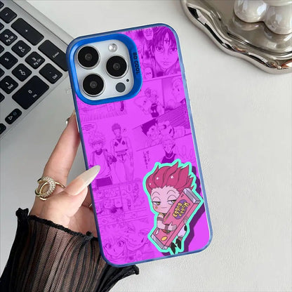 H-Hisoka H-Hunter X Hunter Phone Case For IPhone 17 16 15 14 13 12 Pro Max Plus Multicolor Matte Silver-Plated Protective Case