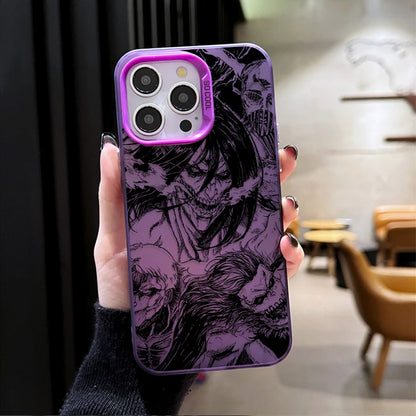 Attack on Titan Frosted Case for iPhone 17 Air 16 E 15 14 Plus 13 12 Mini 11 Pro Max Washable Acrylic Silicone Hard Edge Cover