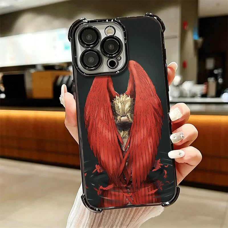 MHA My Hero Hawks Soft Phone Case For iPhone 15 16 17 Air 14 Pro Max 16E Plus 13 12 Mini Plating Anti-Fall Fundas