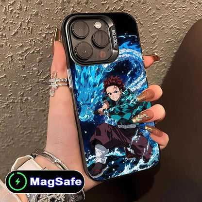 Demon Slayer Tanjiro Phone Case for iPhone 16 15 14 13 12 11 Pro Max Plus MagSafe Translucent Colour Printing Smartphone Cover