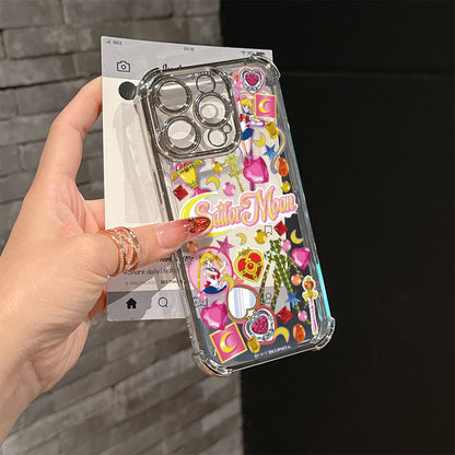 Lovely Cartoon m-moons Plating Phone Case For s-sailor Samsung S26 S25 S24 S23 S22 S21 20 Edge Plus Ultra 4G 5G Anti Fall Airbag
