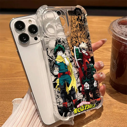 My Hero Cool Academias Anime Phone Case Clear For iPhone 17 16 14 15 11 12 13 Pro Max 16E 15 16 Plus 17Air Soft Shockproof Cover