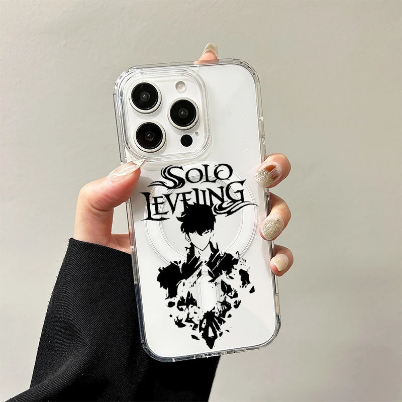 Solo Leveling Sung Jin-Woo Wireless Charging Case for iPhone 17 Air 16 E 15 14 Plus 13 12 Mini 11 Pro Max Silicone Hard Cover