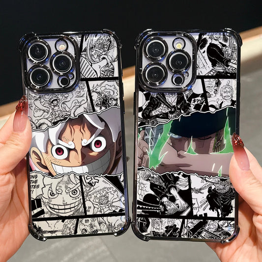 One P-Pieces L-Luffies Phone Case for iPhone 17 Air 16 15 14 Plus 13 12 11 Pro Max X Xs XR 8 e Anti-drop Transparent Soft Cover