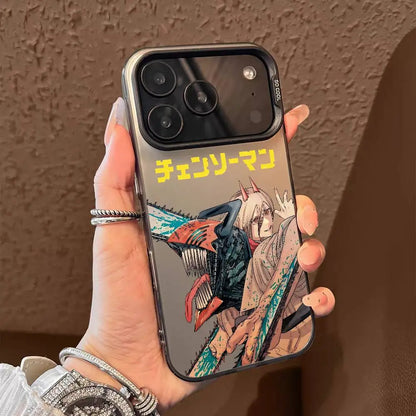Anime C-Chainsaw Man Phone Case For iPhone 17 16 15 14 13 12 11 Pro Max Air multicolor Matte Laser Metallic Aurora Funda
