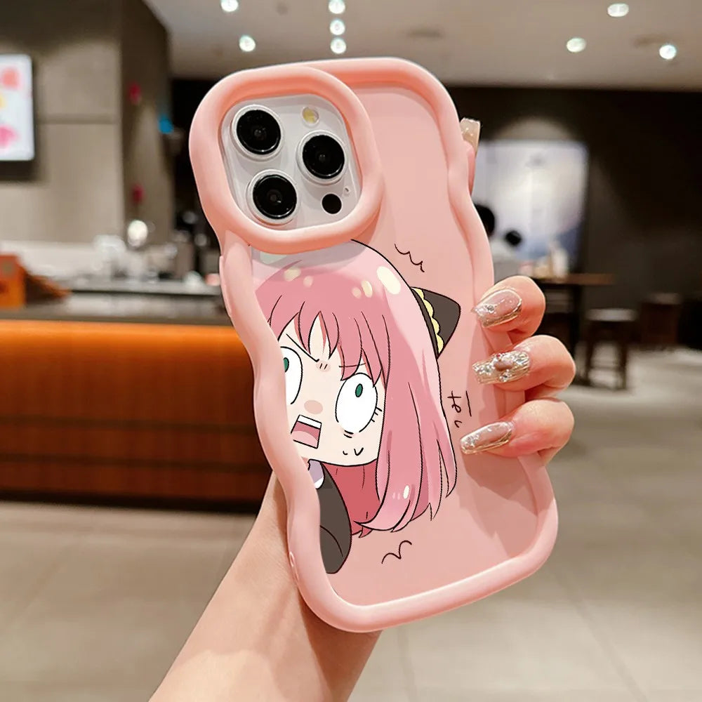 SPY×FAMILY Anya Forger Phone Case for iPhone 16 16e 15 14 Plus 13 12 11 iPhone16 Pro Max X Xs XR 7 8 e Wave Soft Capa CASE Funda