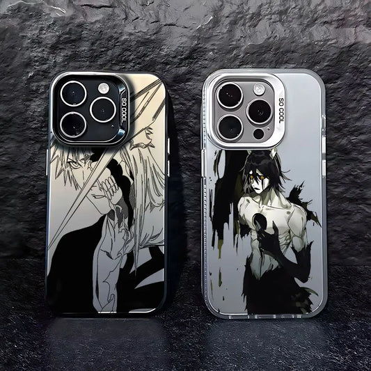Black Anime Bleachs Kurosaki Ichigo Phone Case For iPhone 16 15 14 13 12 11 Pro Max X XR XSMAX 8 7 Plus Candy Matte Back Cover