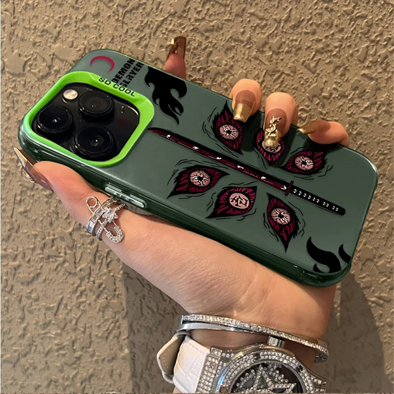 Fashion Anime Demon Slayer Phone Case for iPhone 14 17 Air 16 15 11 12 13 Pro Max XS X XR Plus 8 7 SE 2020 Shockproof Back Cover