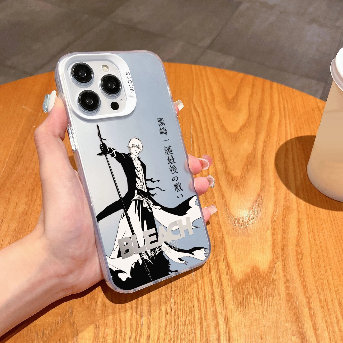 Black Anime Bleachs Kurosaki Ichigo Phone Case For iPhone 16 15 14 13 12 11 Pro Max X XR XSMAX 8 7 Plus Candy Matte Back Cover