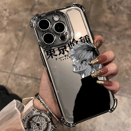 New Cool T-Tokyo Ghoul Anime Plating Phone Case For iPhone 17 17e 16 15 14 13 12 11 Pro Max X XR XSMax Mini Air Plus Anti-Fall
