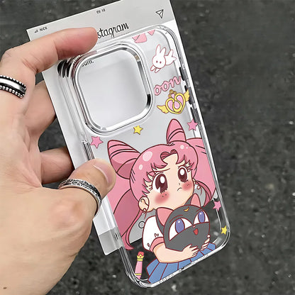 Anime S-Sailors M-Moons Phone Case For iPhone 17 16e 16 15 14 13 12 11 mini Pro Max X XR XSMAX 8 7 Air Plus Clear Soft Cover