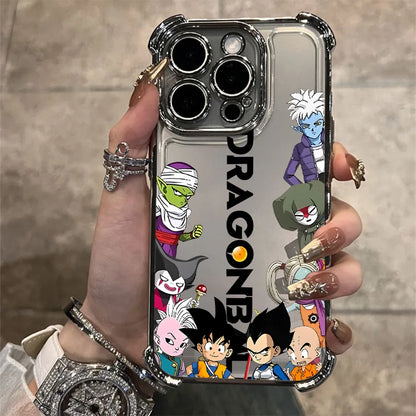 Hot Dragon Ball Plating Phone Case For iPhone 17 17e 16e 16 15 14 13 12 11 Pro Max X XR XSMax 7 8 Mini Air Plus Anti-Fall