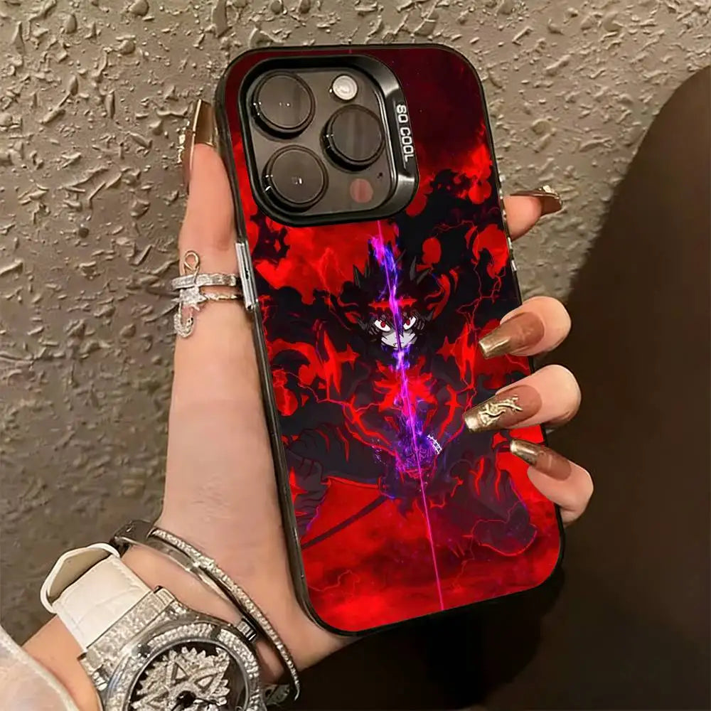 Black Clover A-Asta Cool  Phone Case For iPhone 17,16,15,14,13,12,11 Plus,Pro Max,XS,Colorful Silver Black Cover