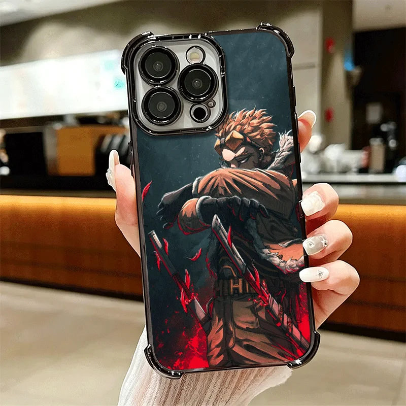 MHA My Hero Hawks Soft Phone Case For iPhone 15 16 17 Air 14 Pro Max 16E Plus 13 12 Mini Plating Anti-Fall Fundas