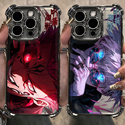 Jujutsu Kaisen Gojo Satoru New Plating Case For iPhone 16 15 14 13 12 11 Pro Max X XR XSMax 7 8 6 Plus Anti-Fall Airabag Back