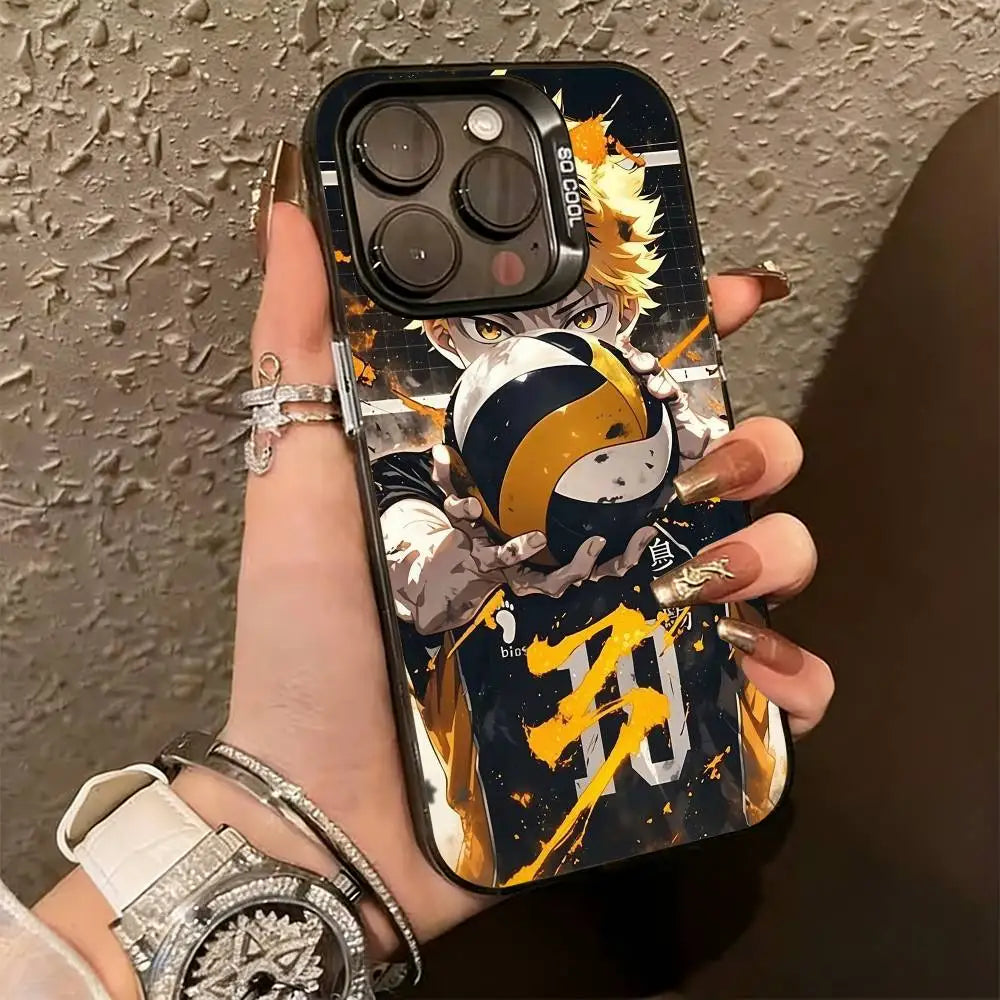 H-Haikyuu Anime  Phone Case For iPhone 17,16,15,14,13,12,11 Plus,Pro Max,XS,Colorful Silver Phone case Funda Cover