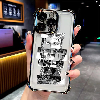 Anime Attack On Titan Levi Plating Phone Case For iPhone 17 16e 16 15 14 13 12 11 Pro Max X 7 8 Mini Air Plus Anti-Fall Airabag