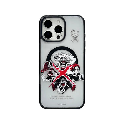 Anime Comics One Piece Case For iPhone 16 15 14 13 12 11 Pro Max Plus Cartoon Luffy Matte For Magsafe Wireless Charge Cover