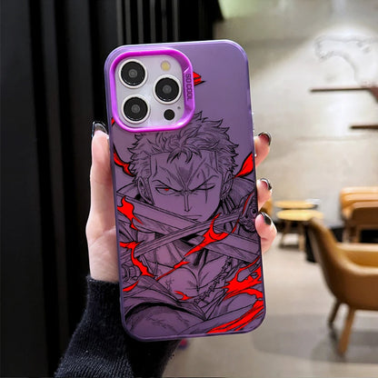 O-One P-Piece Hard Plating Case for Luffy Zoro IPhone 12 17 Air Pro Max 16 15 11 14 13 Pro Max XS X XR Plus 8 7 SE 2020 Cover
