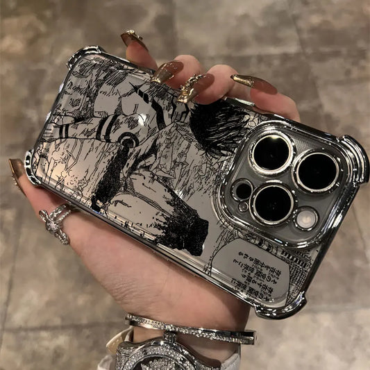 Hot Anime Jujutsu Kaisen Gojo Plating Phone Case For iPhone 16e 15 14 13 12 11 Pro Max X XR XSMax 7 8 6 Plus Anti-Fall Airabag