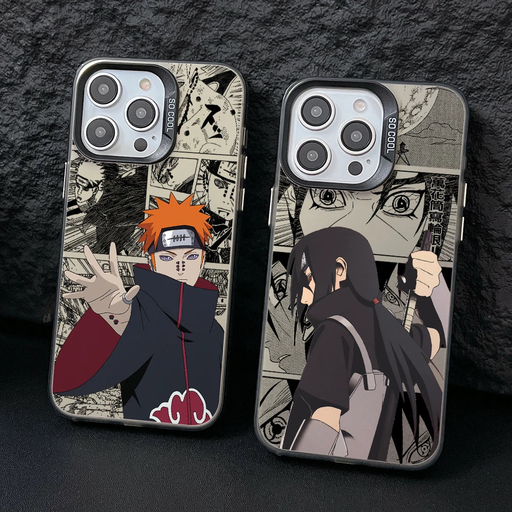 N-NARUTOs K-Kakashies Itachies Phone Case for iPhone 17 Air 16 16e 15 14 Plus 13 12 11 Pro Max X Xs XR 8 Silver Hard Cover