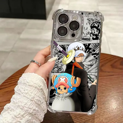 Anime Gear 5 LuffyS Ones Pieces Plating Phone Case For iPhone 17 17e 16e 16 15 14 13 12 11 Pro Max X XR Mini Air Plus Anti-Fall