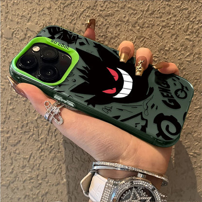 Cartoon P-Pokemon Gengar Plating Phone Case for iPhone 17 16 15 14 13 12 11 Pro Max Plus 17 Air 16E X XR XS Max Back Cover