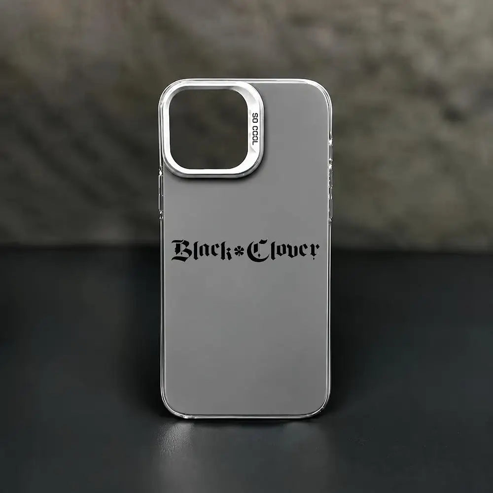 Black Clover logo Phone Case For iPhone 11/12/13/14/15/16/17 Pro Max Color Gradient TPU Case Shockproof Cover