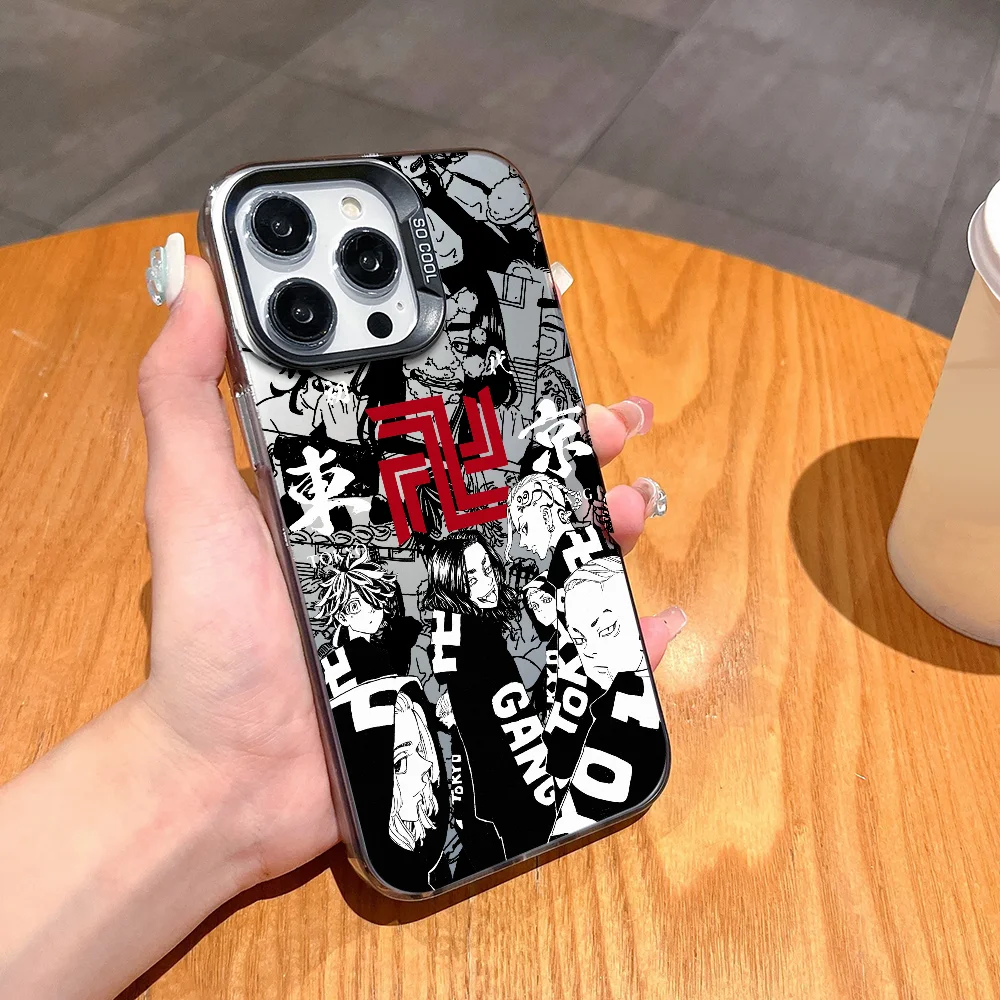 Tokyo Revenger phone case FUNDA for iPhone 12 11 13 14 15 16 17Max Pro Plus Mini Electroplated Silver lMDaser Color Cover