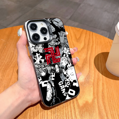 Tokyo Revenger phone case FUNDA for iPhone 12 11 13 14 15 16 17Max Pro Plus Mini Electroplated Silver lMDaser Color Cover