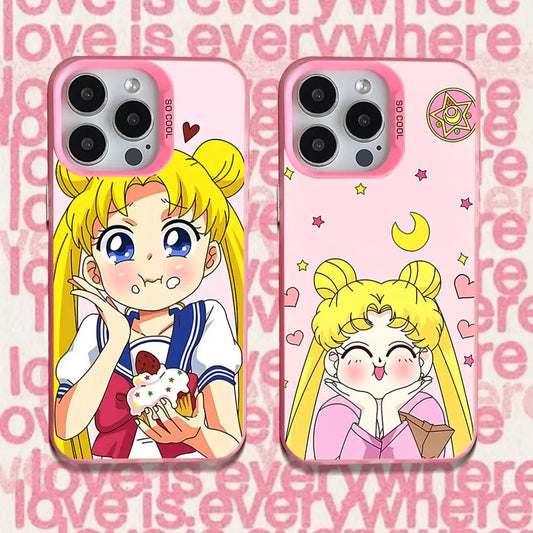 Phone Case For iPhone 17,16,15,14,13,12,11,Pro,XS,Max,Plus,Mini,SE Anime S-Sailor-M-Moon Pink Candy Matte Shockproof Cover