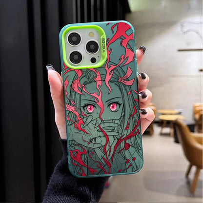 Anime Zenitsu Nezuko Demon Slayer Phone Case for iPhone 12 17 Air Pro Max 16 15 11 14 13 Pro Max XS X XR Plus 8 7 SE 2020 Cover