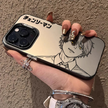 C-Chainsaw Mans Denji Reze Sketch Print Frosted Case for iPhone 17 16 E 15 14 Plus 13 12 Mini 11 Pro Max Acrylic Silicone Cover