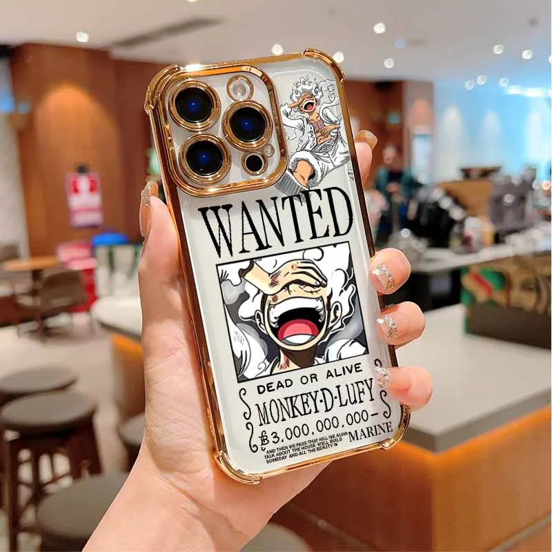 Anime O-One Pieces For iPhone 17 AIR 16E 16 15 14 13 12 11 XS Pro Max mini Plus Plating Anti-Fall Cool Phone Case
