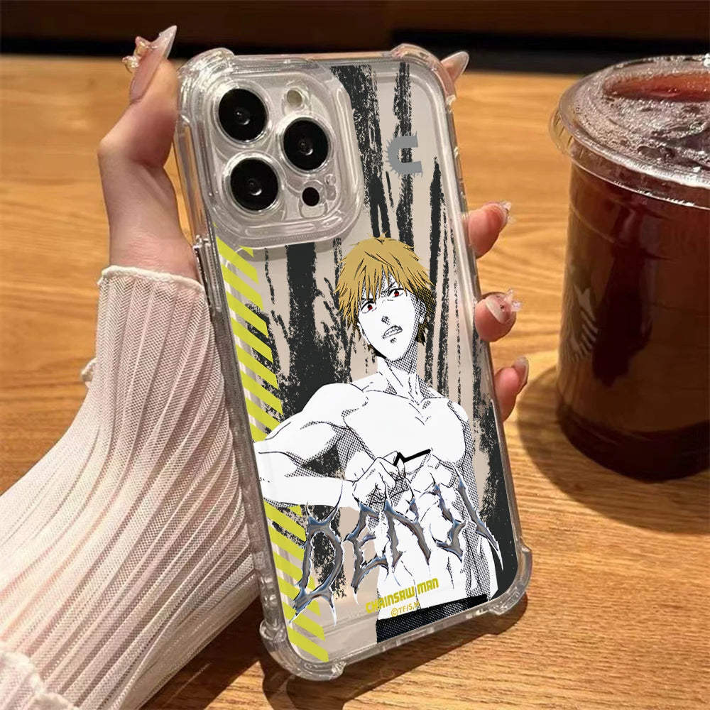 C-Chainsaw Mans Four Corner Anti Fall Airbag Case for iPhone 17 Air 16 15 14 Plus 13 12 11 Pro Max XS Max X XS Silicone Cover
