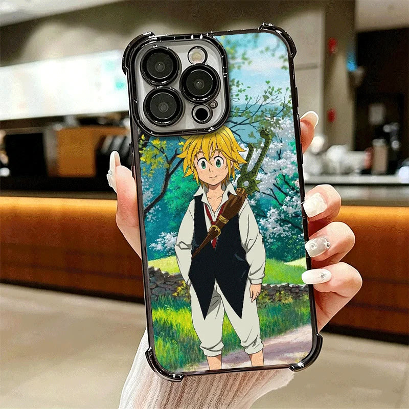 Seven D-Deadlys Sins Meliodas Phone Case For iPhone 15 16 17 Air 14 Pro Max 16E Plus 13 12 Mini Plating Anti-Fall Fundas