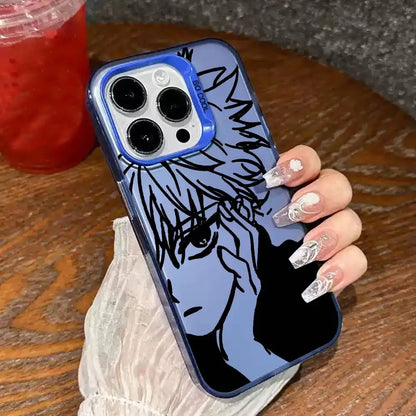 1pc Anime Killua Hunter X Hunter Phone Case Laser IMD Color Silver Shell For IPhone 17 16 15 14 13 12 11 Air Pro Max Plus