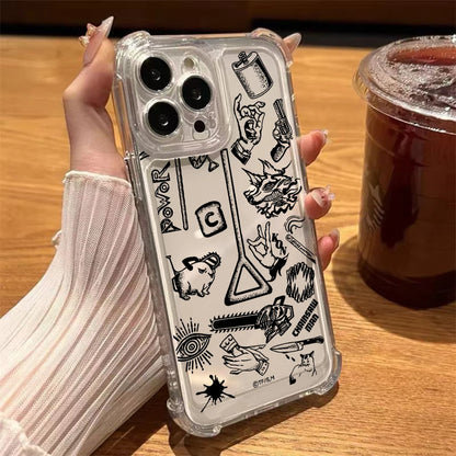 C-Chainsaw Mans Four Corner Anti Fall Airbag Case for iPhone 17 Air 16 15 14 Plus 13 12 11 Pro Max XS Max X XS Silicone Cover