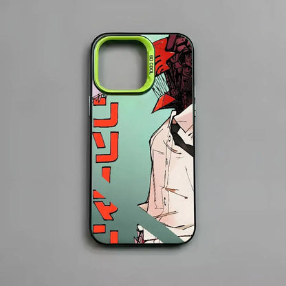 Anime C-Chainsaw Man Phone Case For iPhone 17 16 15 14 13 12 11 Pro Max Air multicolor Matte Laser Metallic Aurora Funda