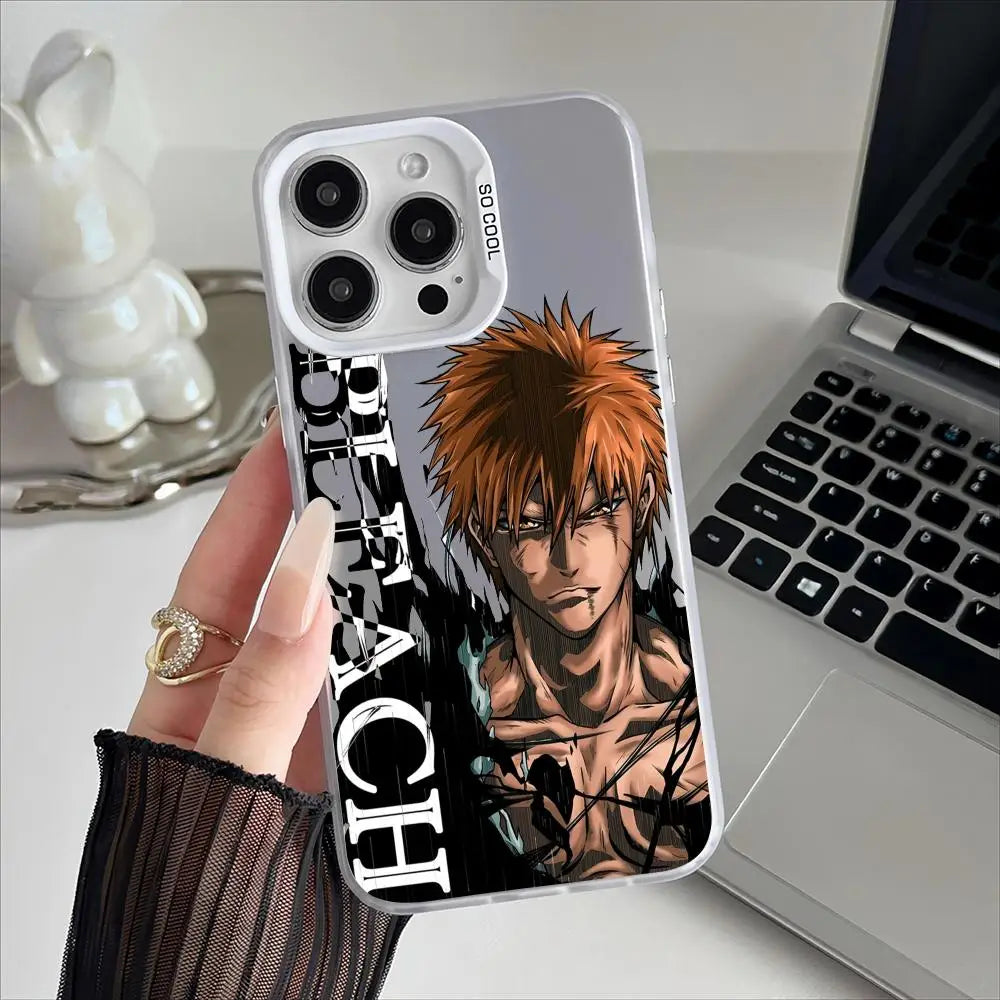 B-BLEACH Phone Case For iPhone 17 16 15 14 13 12 11 Pro Max Designer Matte Laser Aurora Funda Phone Case