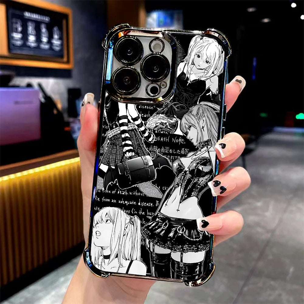 Anime DEATH NOTE Misa Amane Plating Phone Case For iPhone 17 16e 16 15 14 13 12 11 Pro Max X XR XSMax Mini Air Plus Anti-Fall