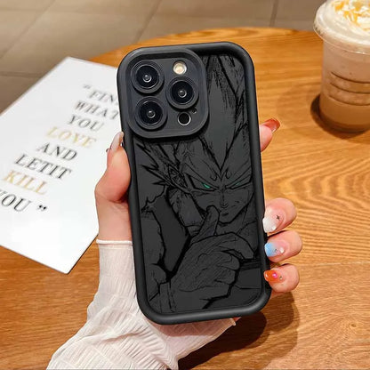 Anime Vegeta Goku Phone Case For Apple iPhone 17 Air 16E 16 15 14 13 12 Mini Pro Max Plus Eyes Ladder Soft Cover
