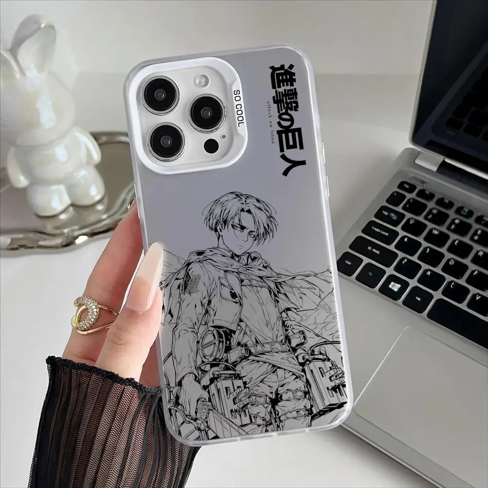 Hot Anime A-Attack on Titan Phone Case For iPhone 17 16 15 14 13 12 11 Pro Max Designer Matte Laser Aurora Funda Phone Case