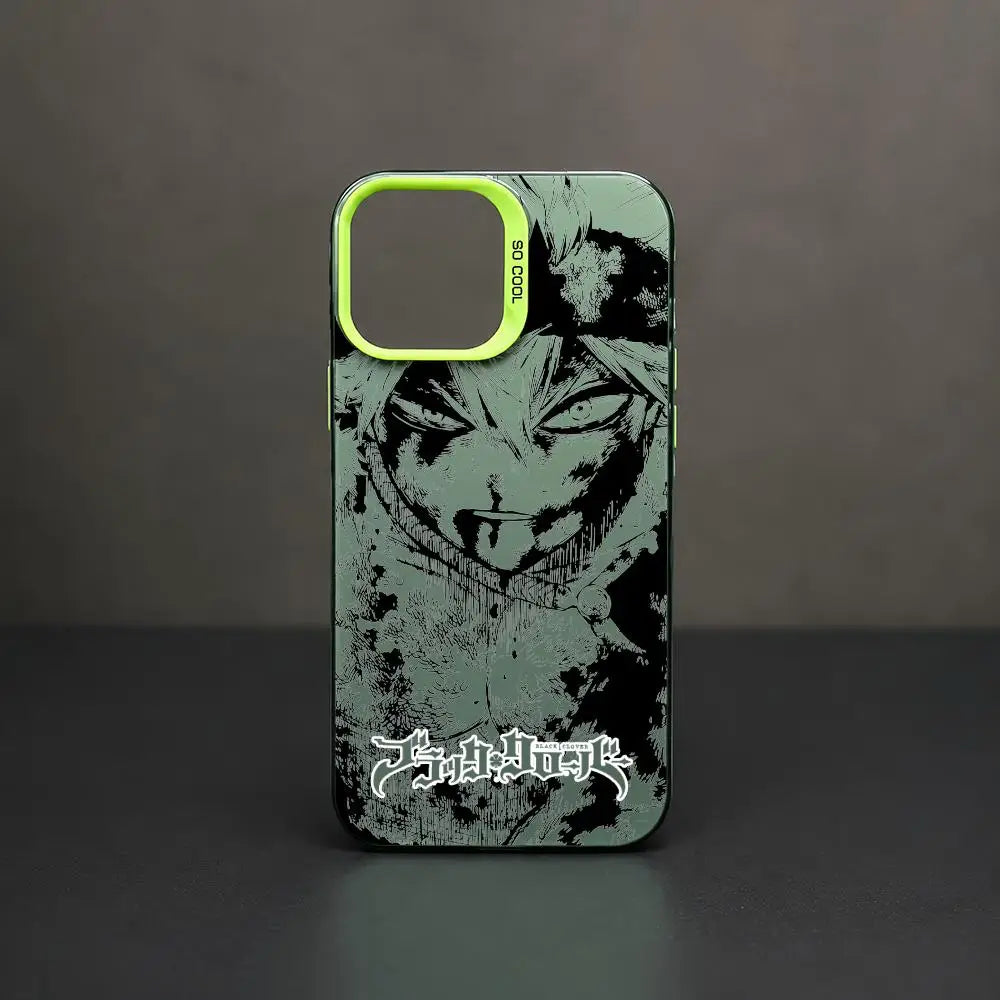 Asta Cartoon B-Black Clover Phone Case iPhone 11/12/13/14/15/16/17 Pro Max Aurora TPU Case Shockproof Slim Stylish Cover