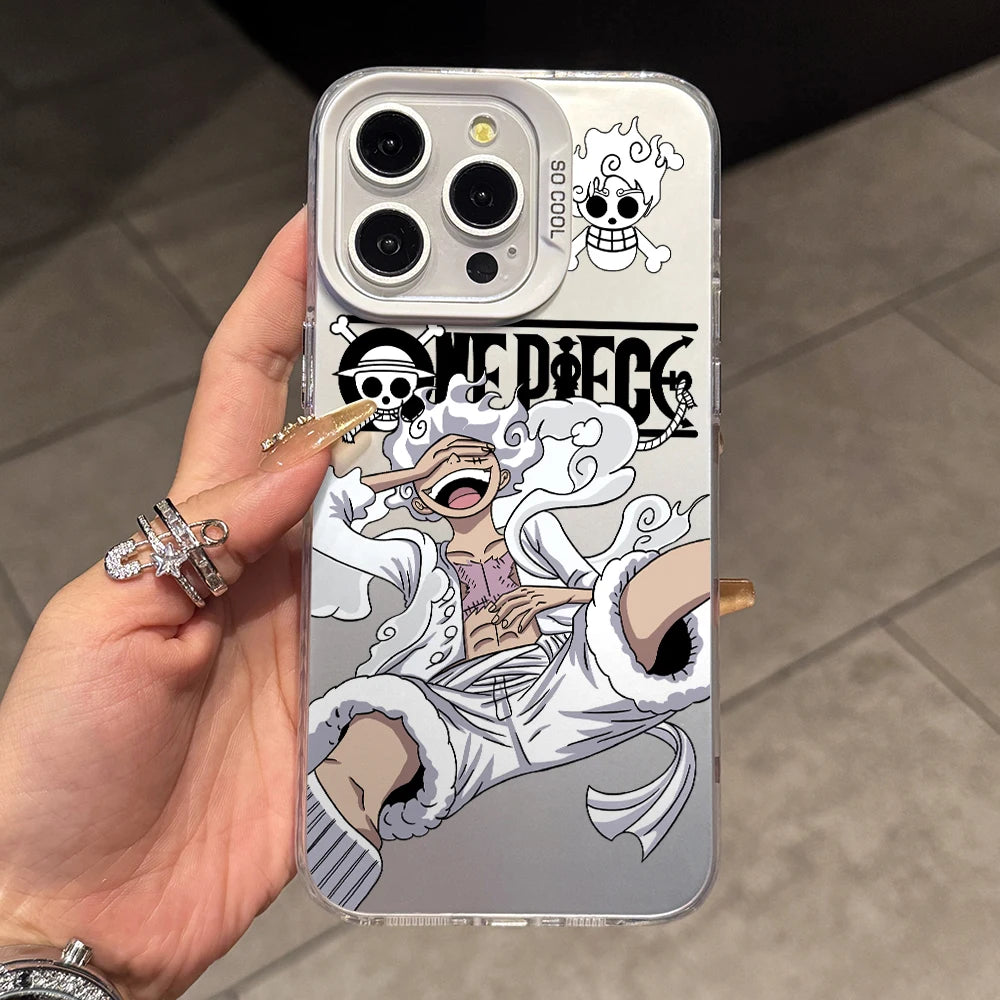 Luffys Nika Wanted Phone Case for iPhone 17 Air 16 16e 15 14 Plus 13 12 11 Pro Max X Xs XR 8 Colorful Silver Hard Cover