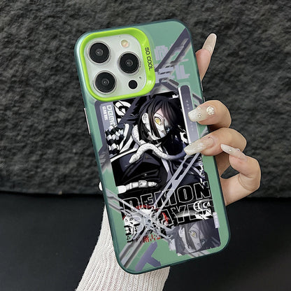 Demon Slayer Iguros Obanaies Phone Case for iPhone 17 Air 16 16e 15 14 Plus 13 12 11 Pro Max X Xs XR 8 Silver Hard Cover